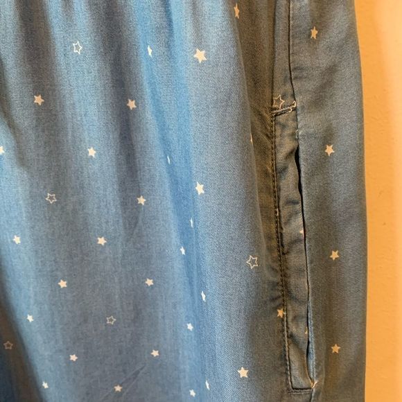 Thread & Supply Chambray Star Shirt Tencel Dress Sz Lg - Picture 9 of 12